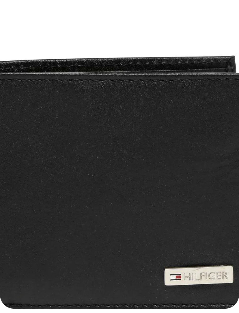 TH Black Leather Wallet For Men