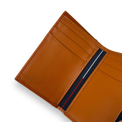 TH Camel Leather Trifold Wallet For Men