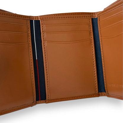 TH Camel Leather Trifold Wallet For Men