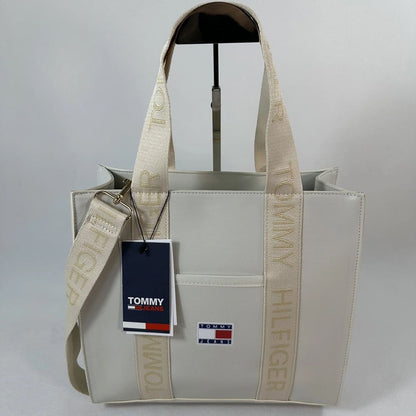 Tommy Hilfiger Beige Women Handbags Tote Bag