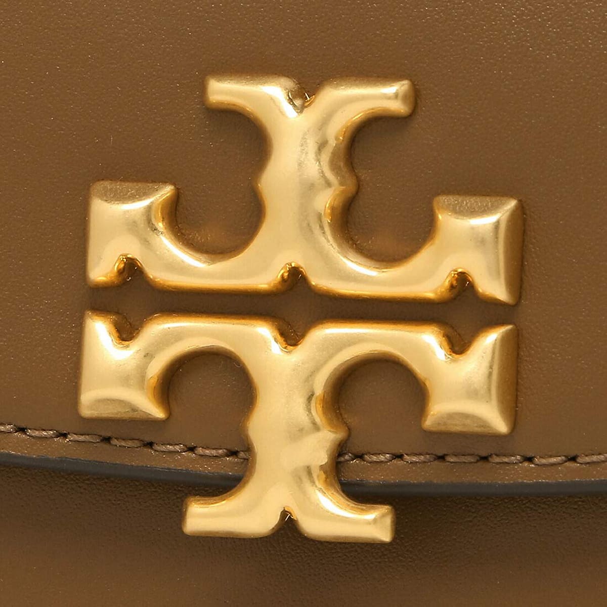 Tory Burch Tan Camel Leather Women’s Mini Wallet with Gold Logo